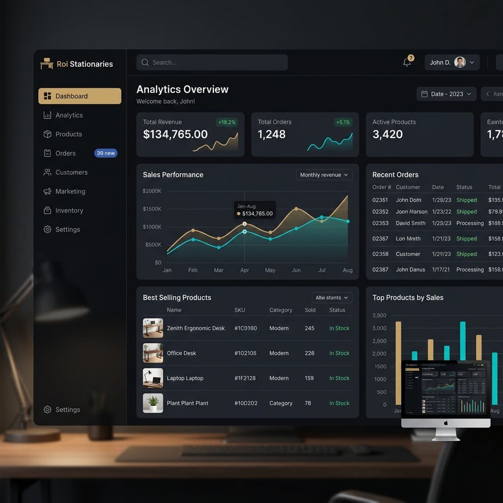 Roi Stationaries UI Mockup